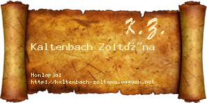 Kaltenbach Zoltána névjegykártya